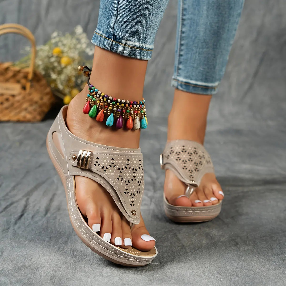 Élodie – Dames-slippers met sleehak en teenstuk