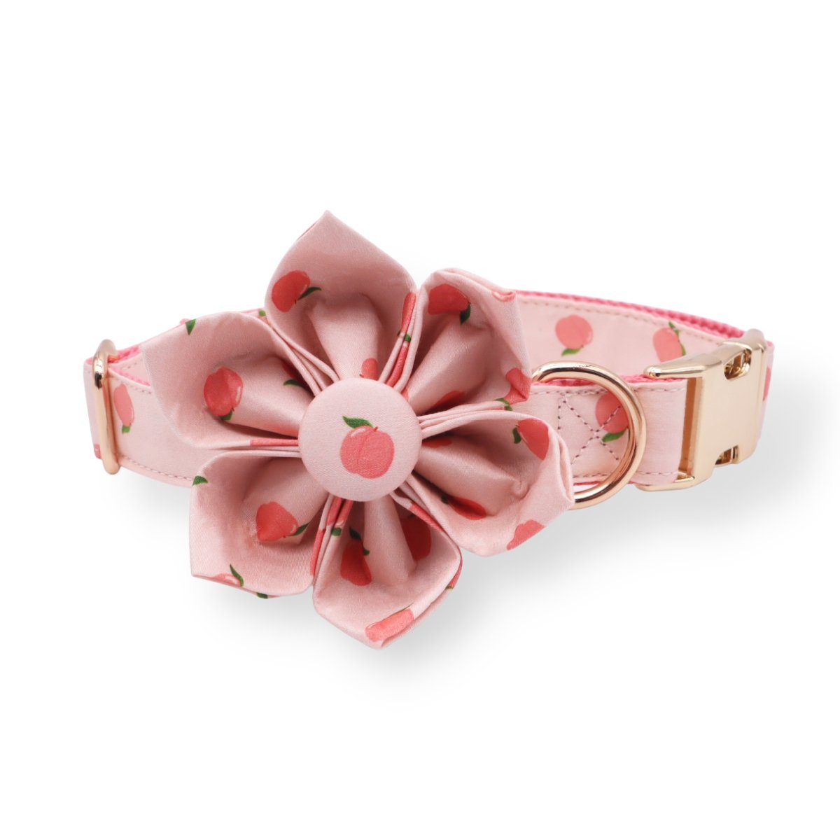BloomPaws | Verstelbare Hondenhalsband - Perzik blos