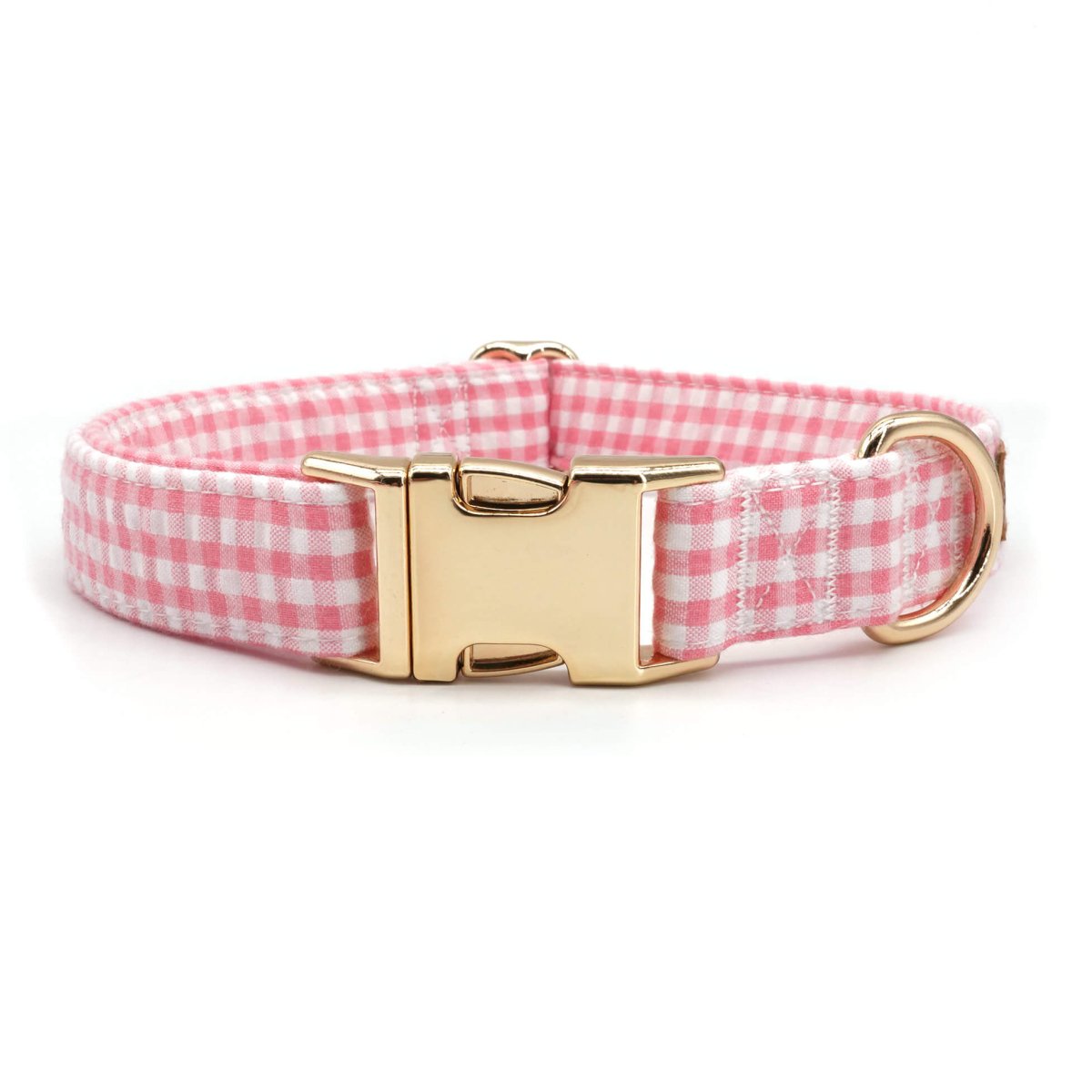 BloomPaws | Verstelbare Hondenhalsband - Roze gingham