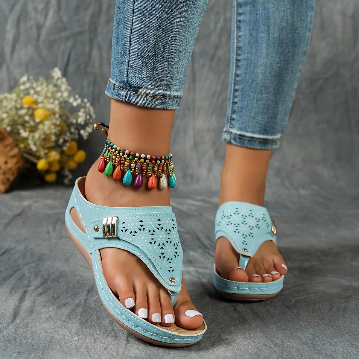Élodie – Dames-slippers met sleehak en teenstuk
