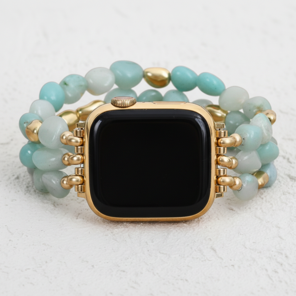 NatureStraps Amazoniet Gouden Nugget Stretch