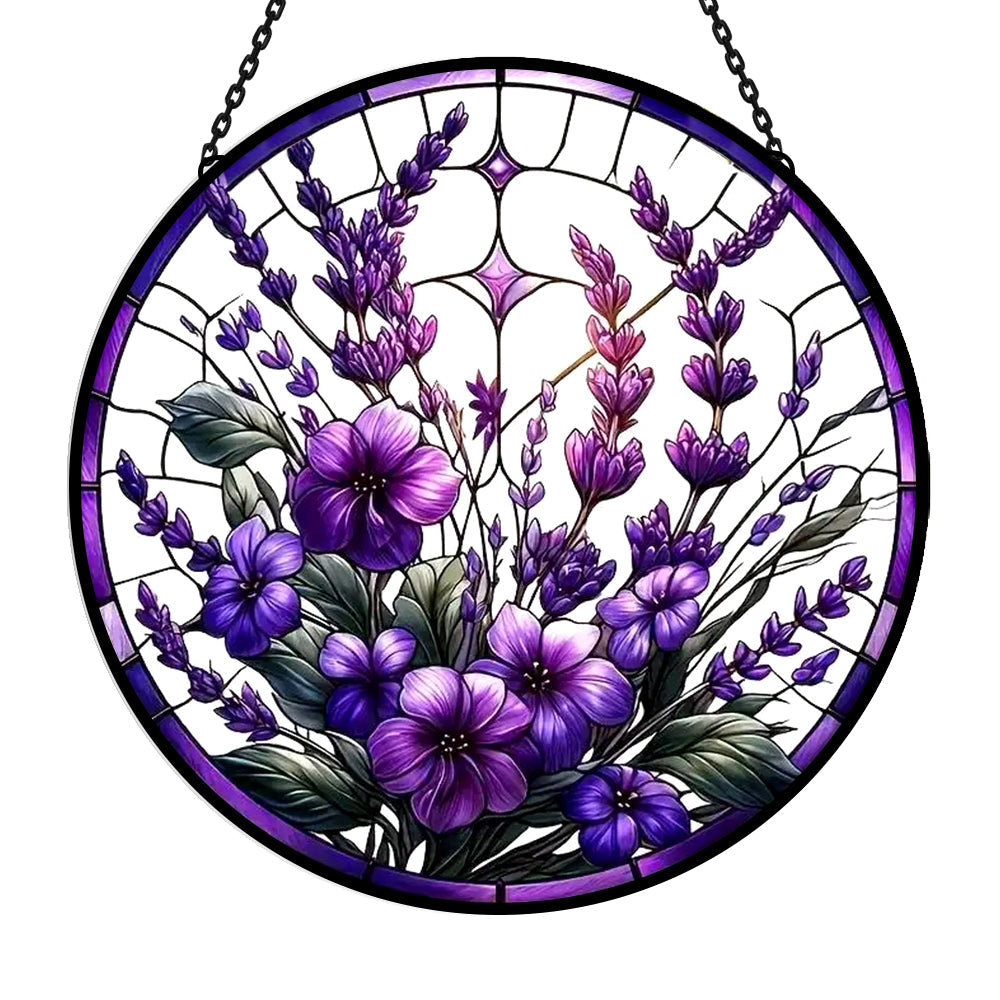Glas-in-lood Zonvanger - Elegante Bauhinia en Viooltjes