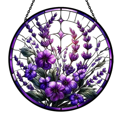 Glas-in-lood Zonvanger - Elegante Bauhinia en Viooltjes