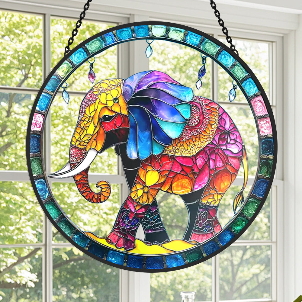 Glas-in-lood Zonvanger - Olifant