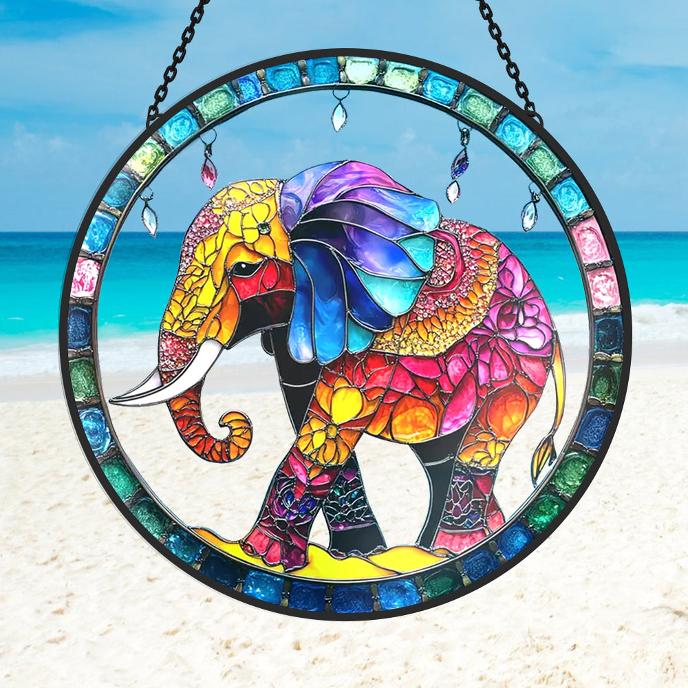 Glas-in-lood Zonvanger - Olifant