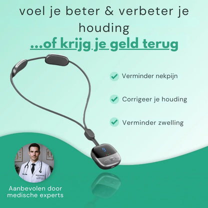 PosturaPulse | Nekmassage Band – Elektrische Spierstimulator voor Nekpijn, Spanning en Betere Houding