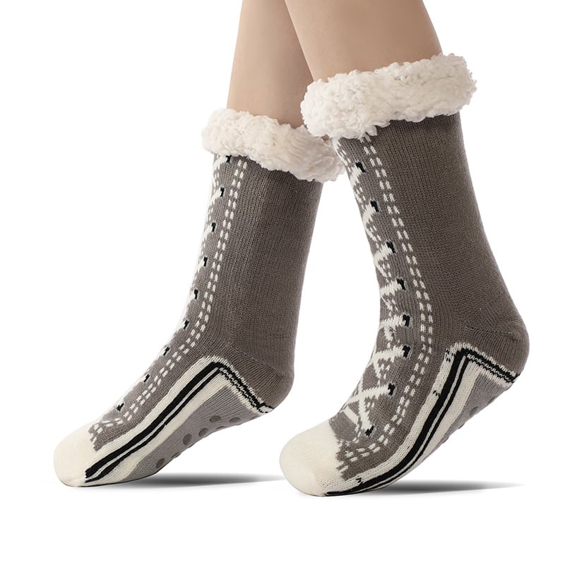 Warm Luxe Winter Huissokken – Ultradikke Fleecevoering, Antislip Zool & Gebreid Design