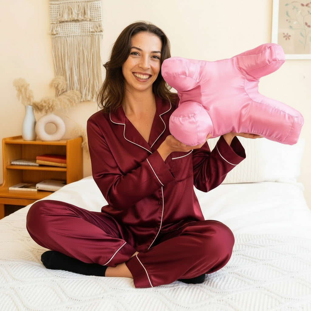 SilkaContour Anti-Rimpel Slaapkussen met Satijnen Hoes voor Huidverzorging en Comfort