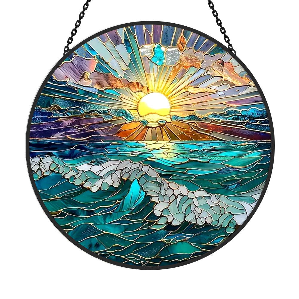 Glas-in-lood Zonvanger - Prachtige oceaan