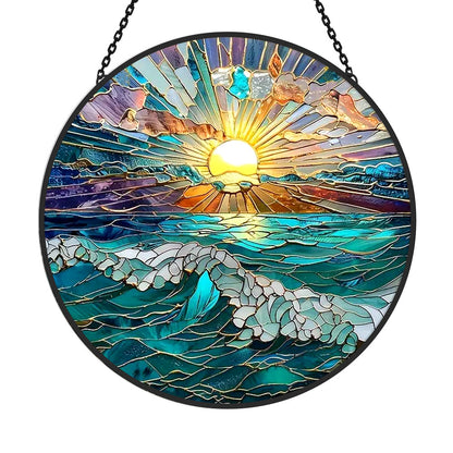 Glas-in-lood Zonvanger - Prachtige oceaan