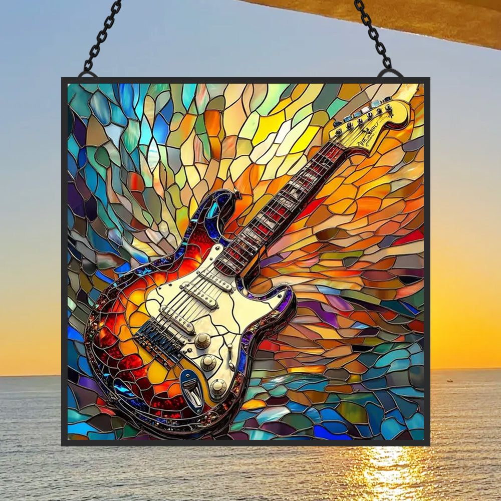 Glas-in-lood Zonvanger - Gitaar