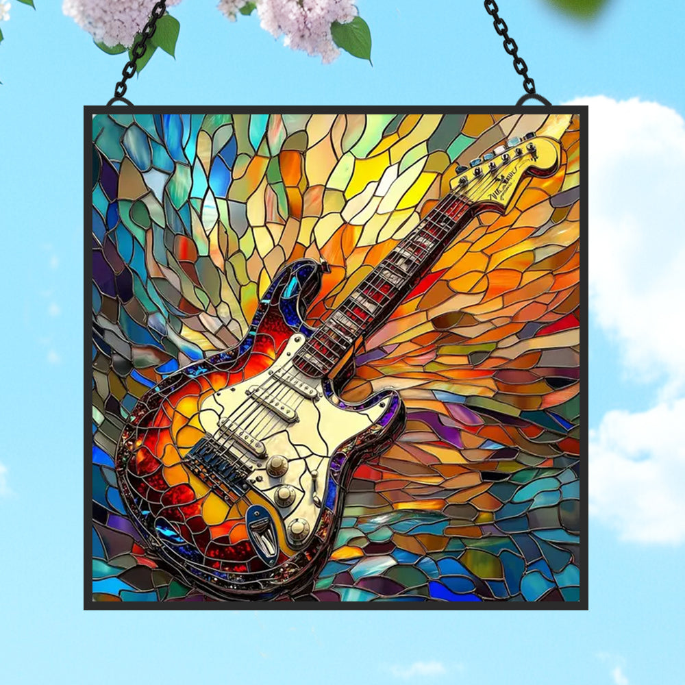 Glas-in-lood Zonvanger - Gitaar