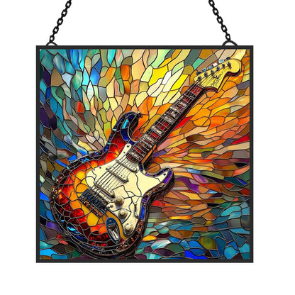 Glas-in-lood Zonvanger - Gitaar