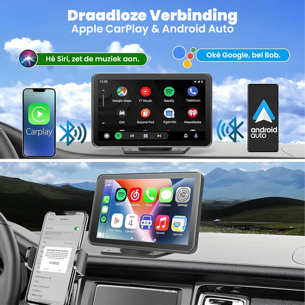 Oscire 20cm Draadloze CarPlay & Android Auto Radio