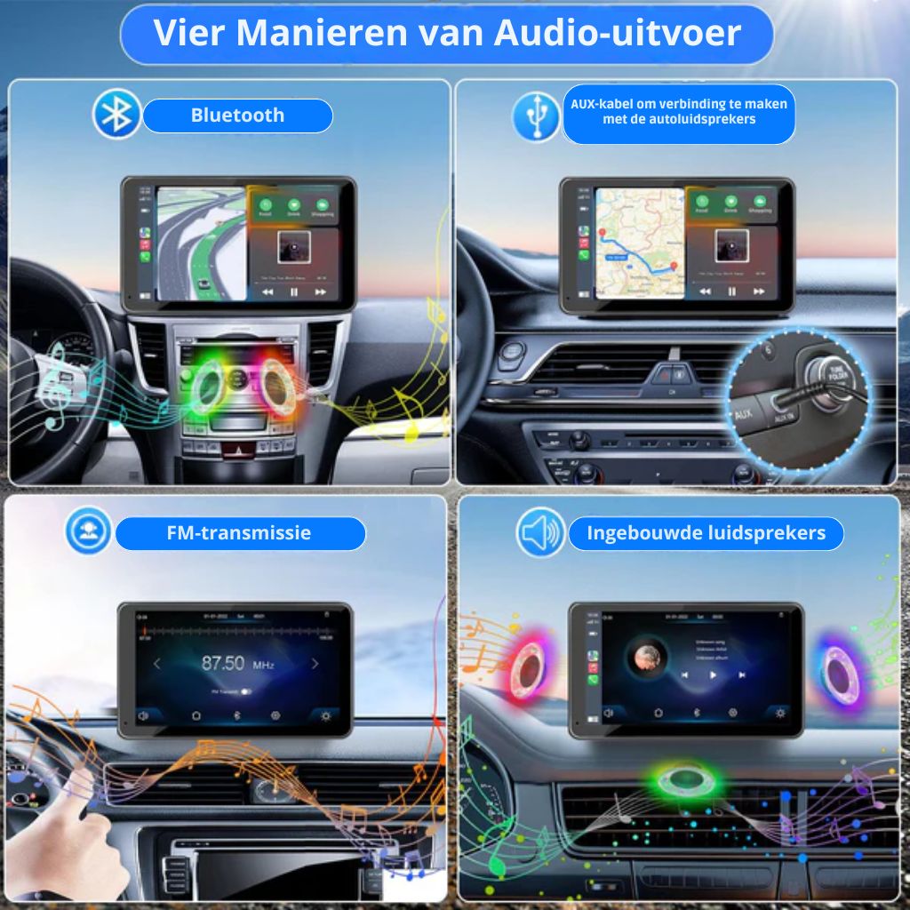 Oscire 20cm Draadloze CarPlay & Android Auto Radio