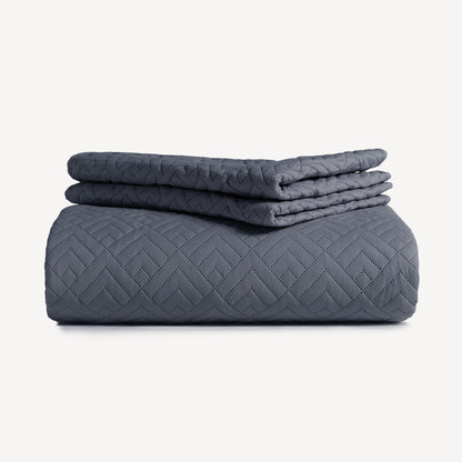 FURRFREE Dekbedset met ruitmozaïekpatroon – Huisdierhaar-afstotend voor gezinnen met honden of katten