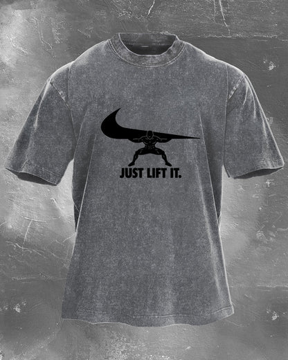 Just Lift It Gewassen T-Shirt