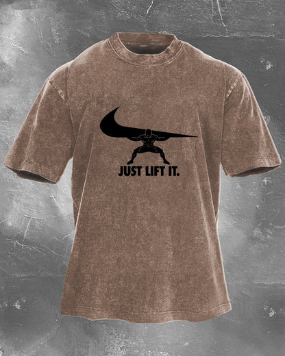 Just Lift It Gewassen T-Shirt