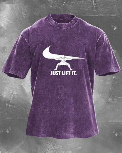 Just Lift It Gewassen T-Shirt