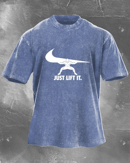 Just Lift It Gewassen T-Shirt