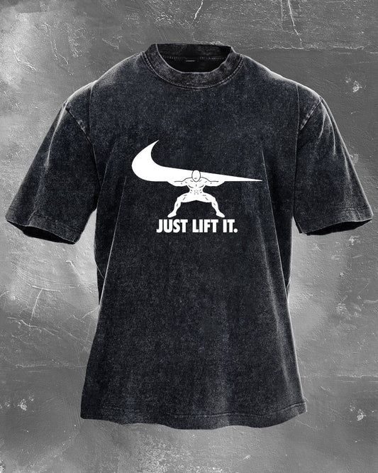 Just Lift It Gewassen T-Shirt