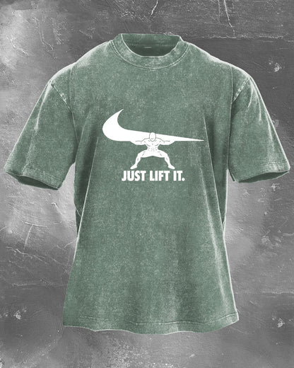 Just Lift It Gewassen T-Shirt