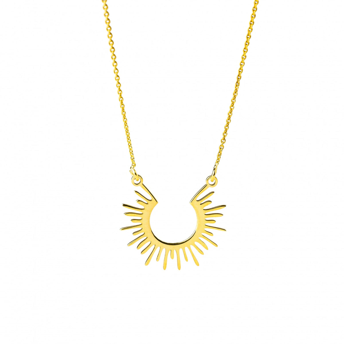 Azteekse Zonneketting - Sterling Zilver verguld met 18K, Minimalistisch Ontwerp