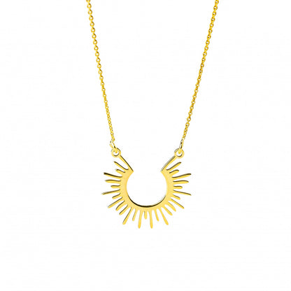 Azteekse Zonneketting - Sterling Zilver verguld met 18K, Minimalistisch Ontwerp