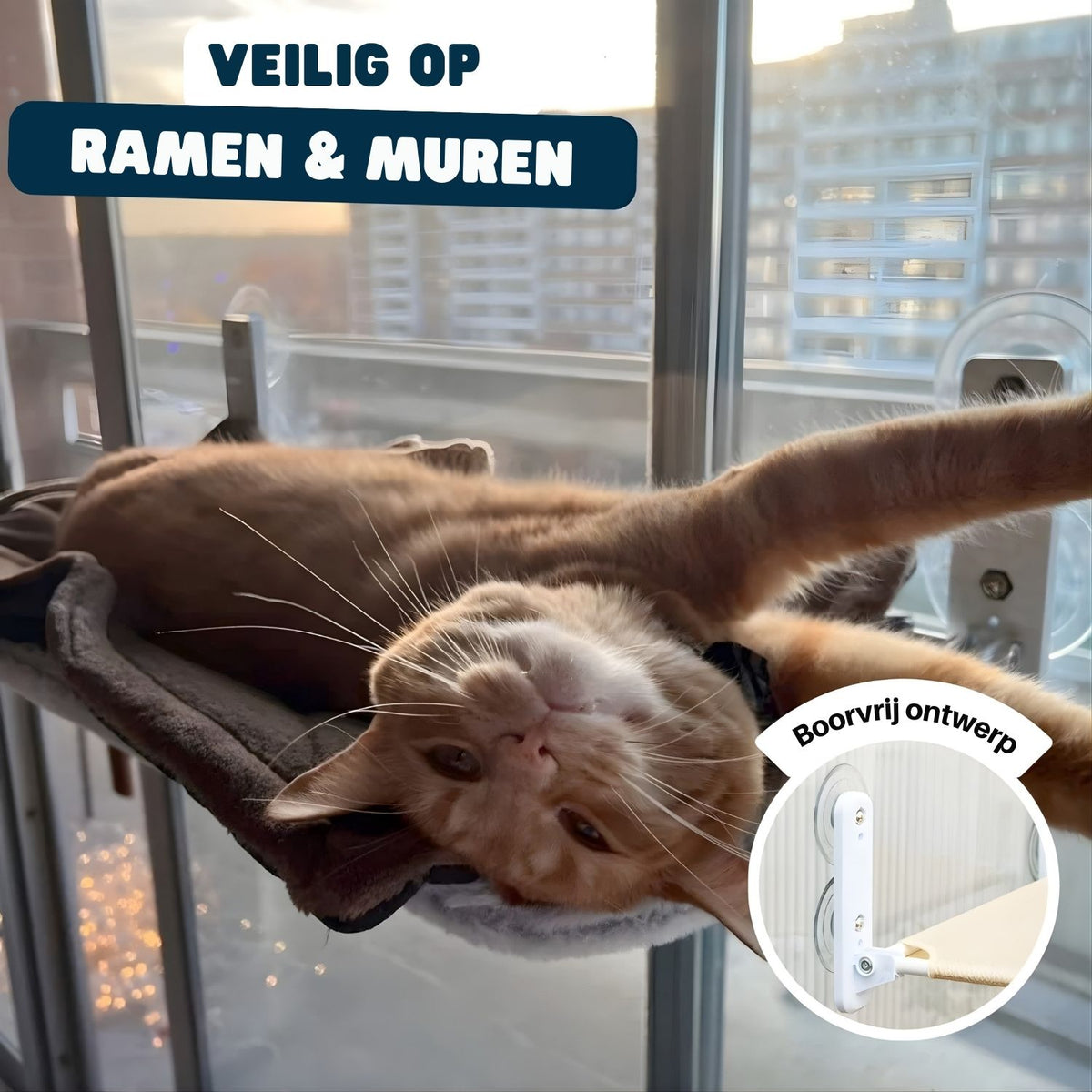 Lunaro | Raamhangmat voor Katten – Opvouwbaar, Stabiel en Comfortabel