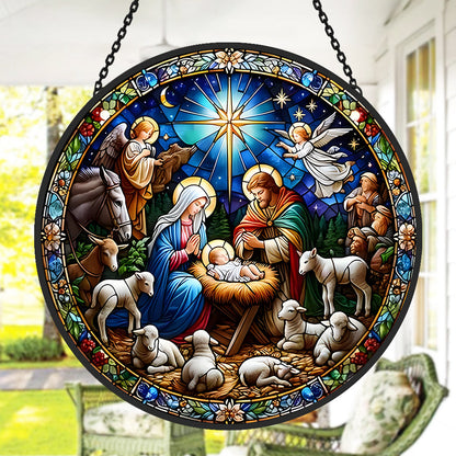 Glas-in-lood Zonvanger - Kerststalzon