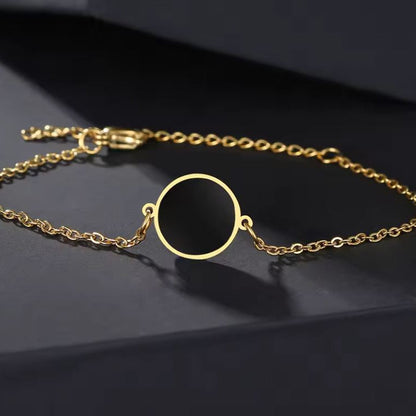 Obsidiaan Armband - Cirkelmedaillon