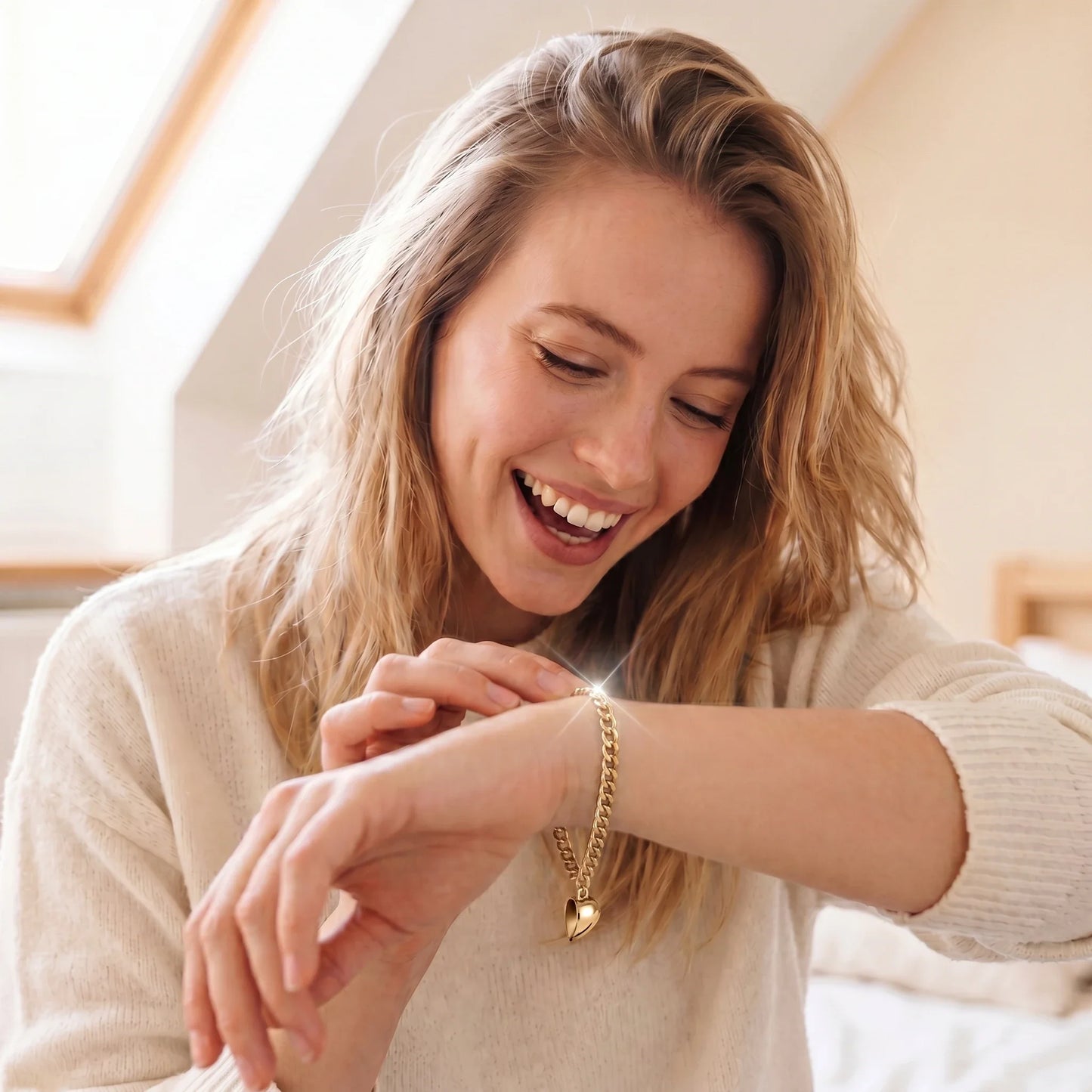 Set bijpassende armbanden met magnetisch hart