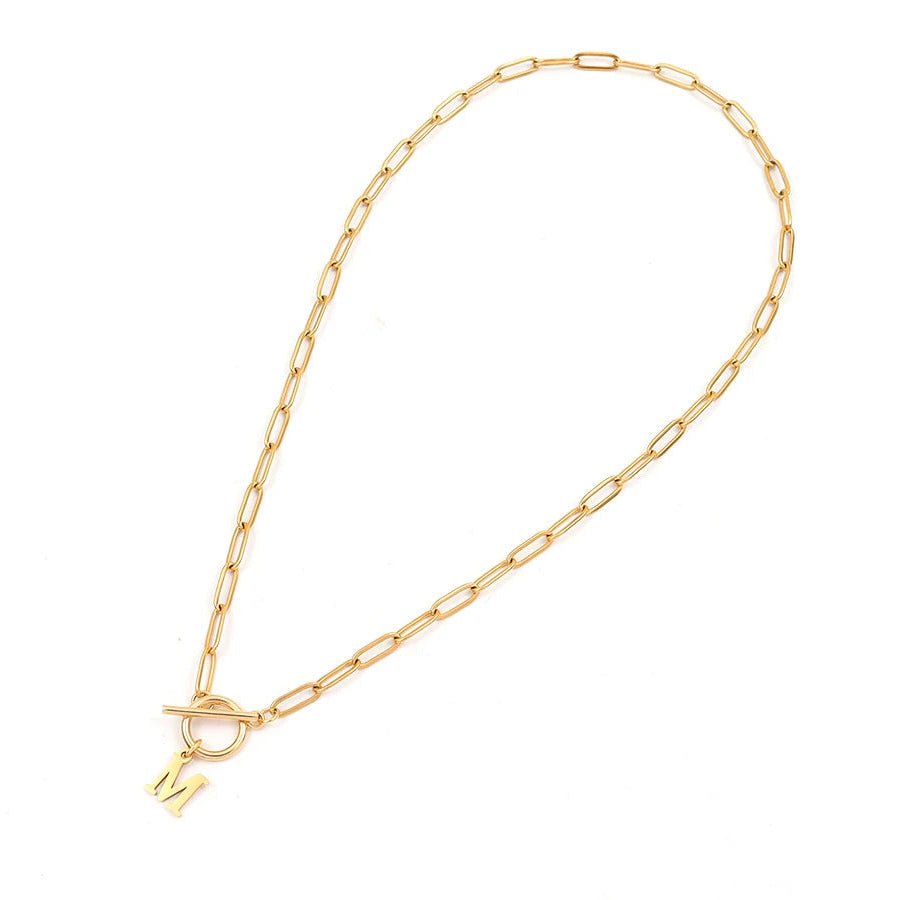 ClaspCircle | Paperclip Schakel ketting met initiaal