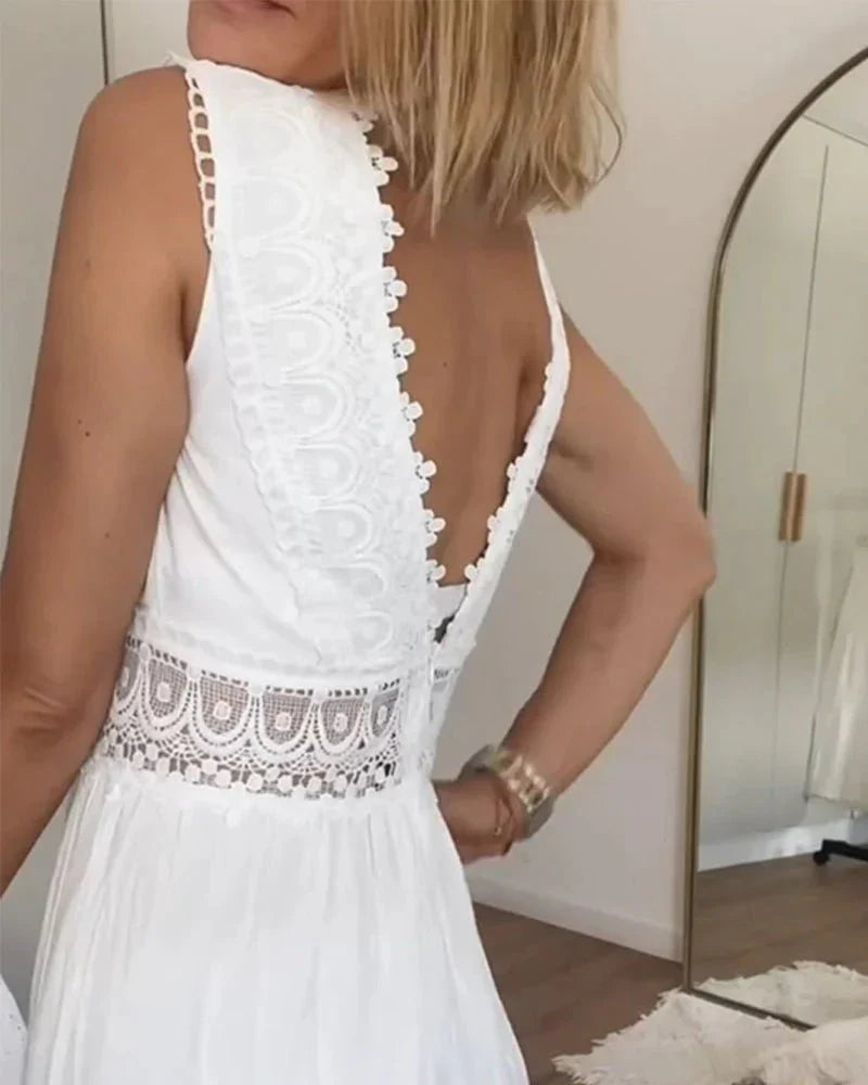 Rosalia Maxi Zomerjurk – Puur Raffinement in Wit