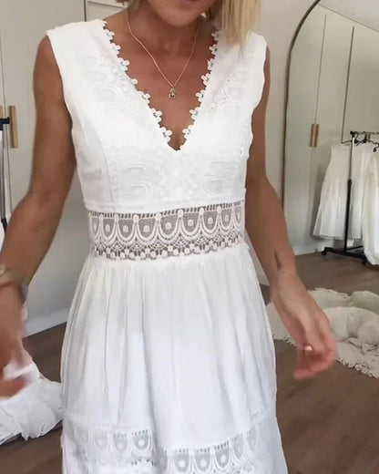 Rosalia Maxi Zomerjurk – Puur Raffinement in Wit