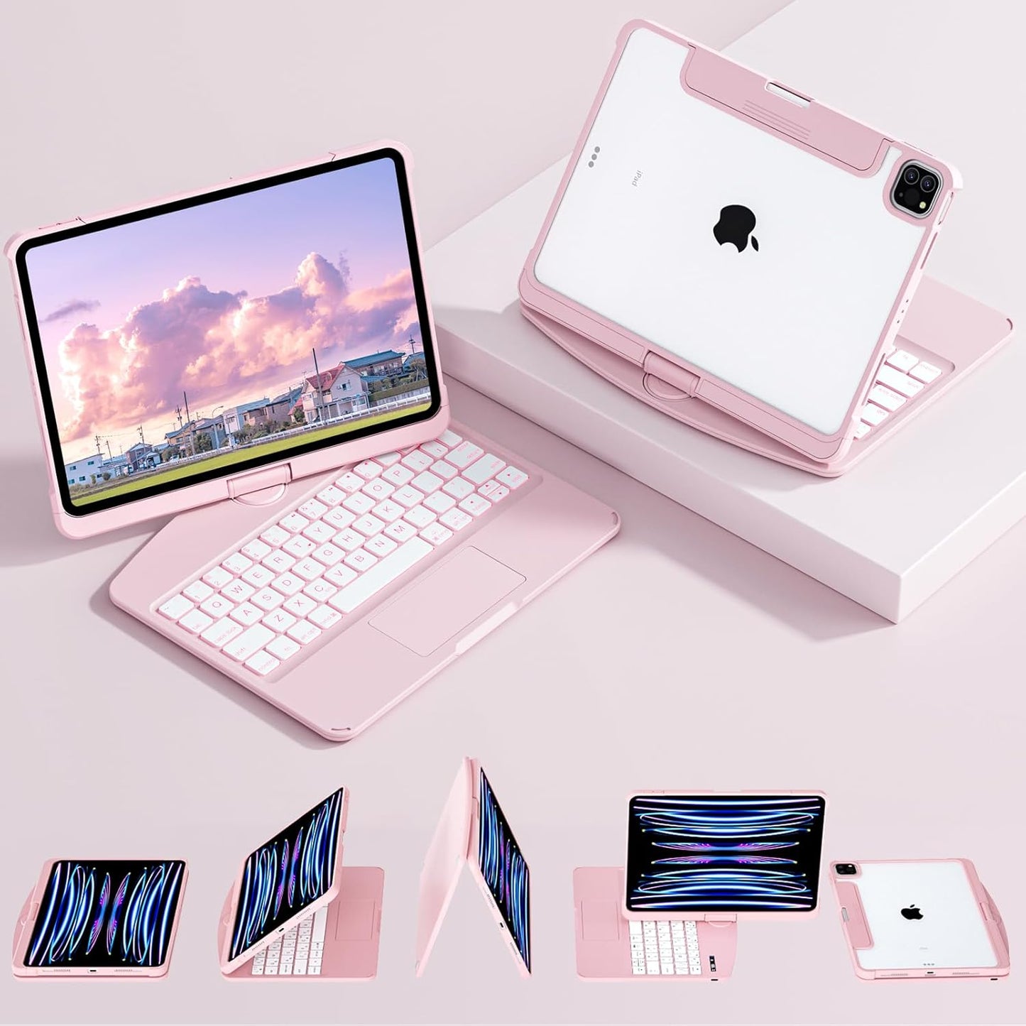 Transparante 360° iPad Toetsenbord Beschermhoes