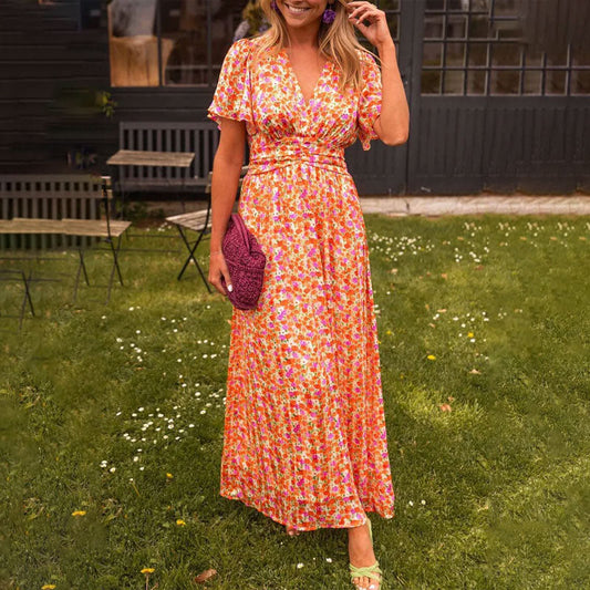 Elsie V-Neck Midi Dress | Ontwaken van Stille Elegantie