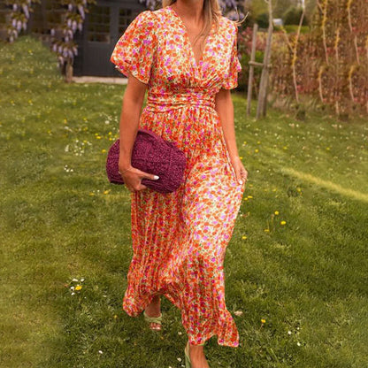 Elsie V-Neck Midi Dress | Ontwaken van Stille Elegantie