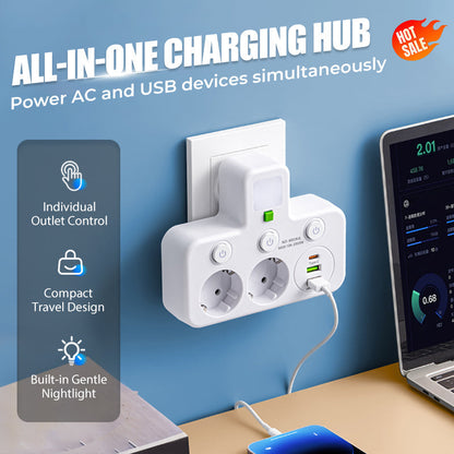 PowerHub | Wandstekker met 4 stopcontacten