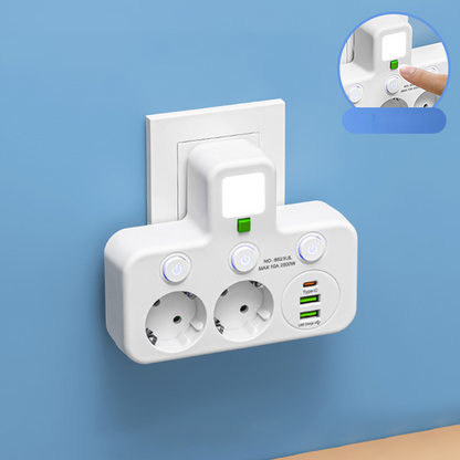 PowerHub | Wandstekker met 4 stopcontacten