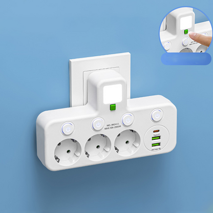 PowerHub | Wandstekker met 4 stopcontacten