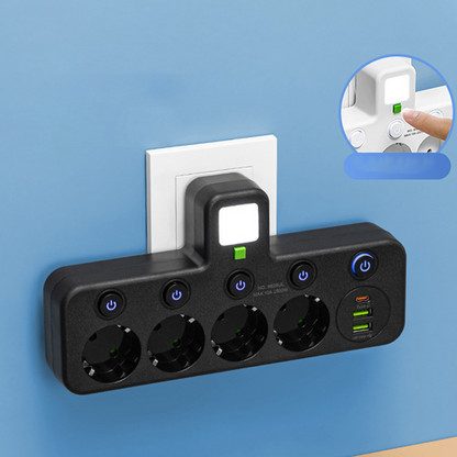 PowerHub | Wandstekker met 4 stopcontacten
