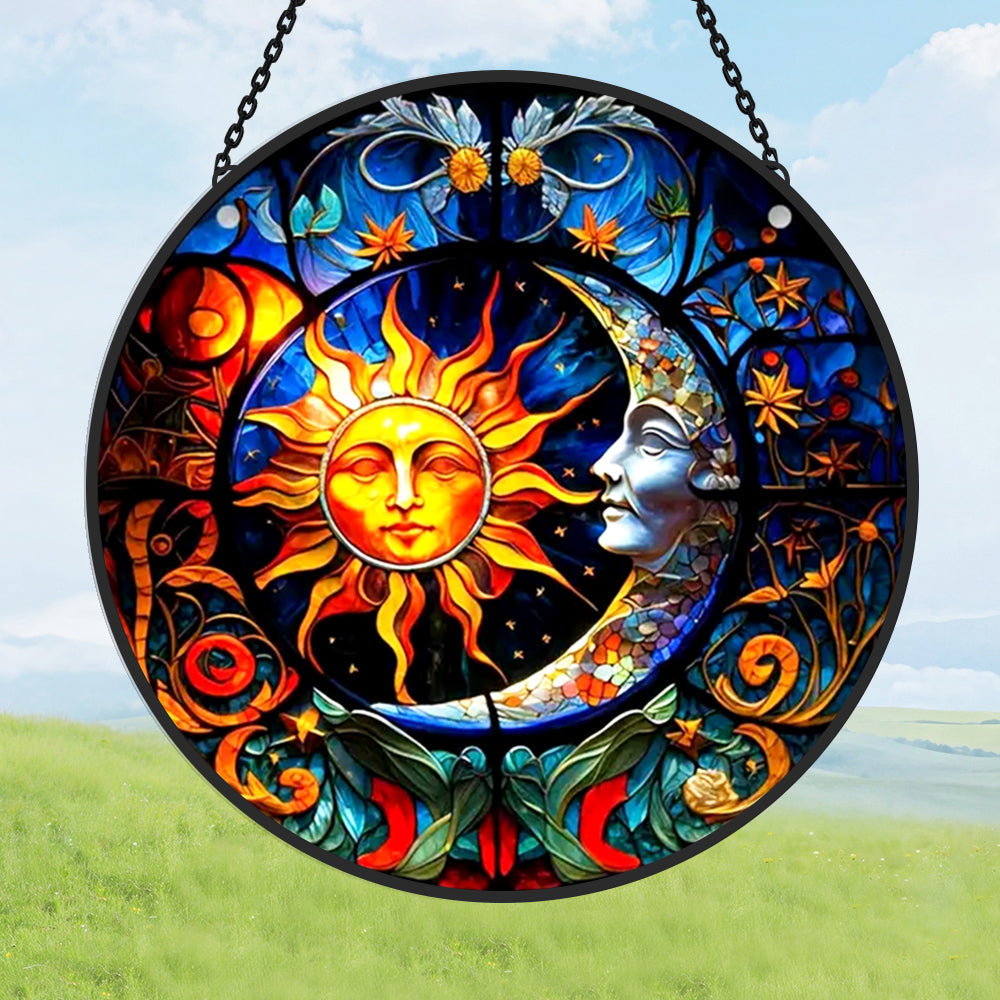 Glas-in-lood Zonvanger - Zon en Maan