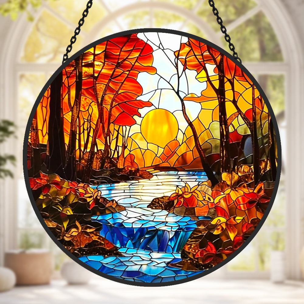 Glas-in-lood Zonvanger - Zonsondergang