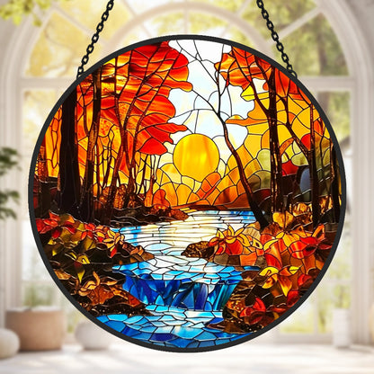 Glas-in-lood Zonvanger - Zonsondergang