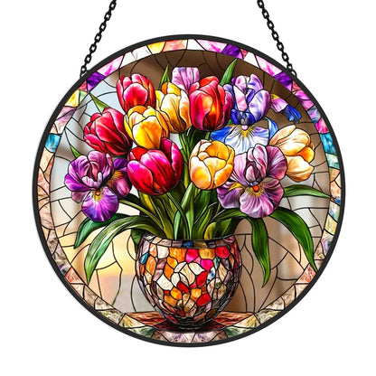 Glas-in-lood Zonvanger - Tulp