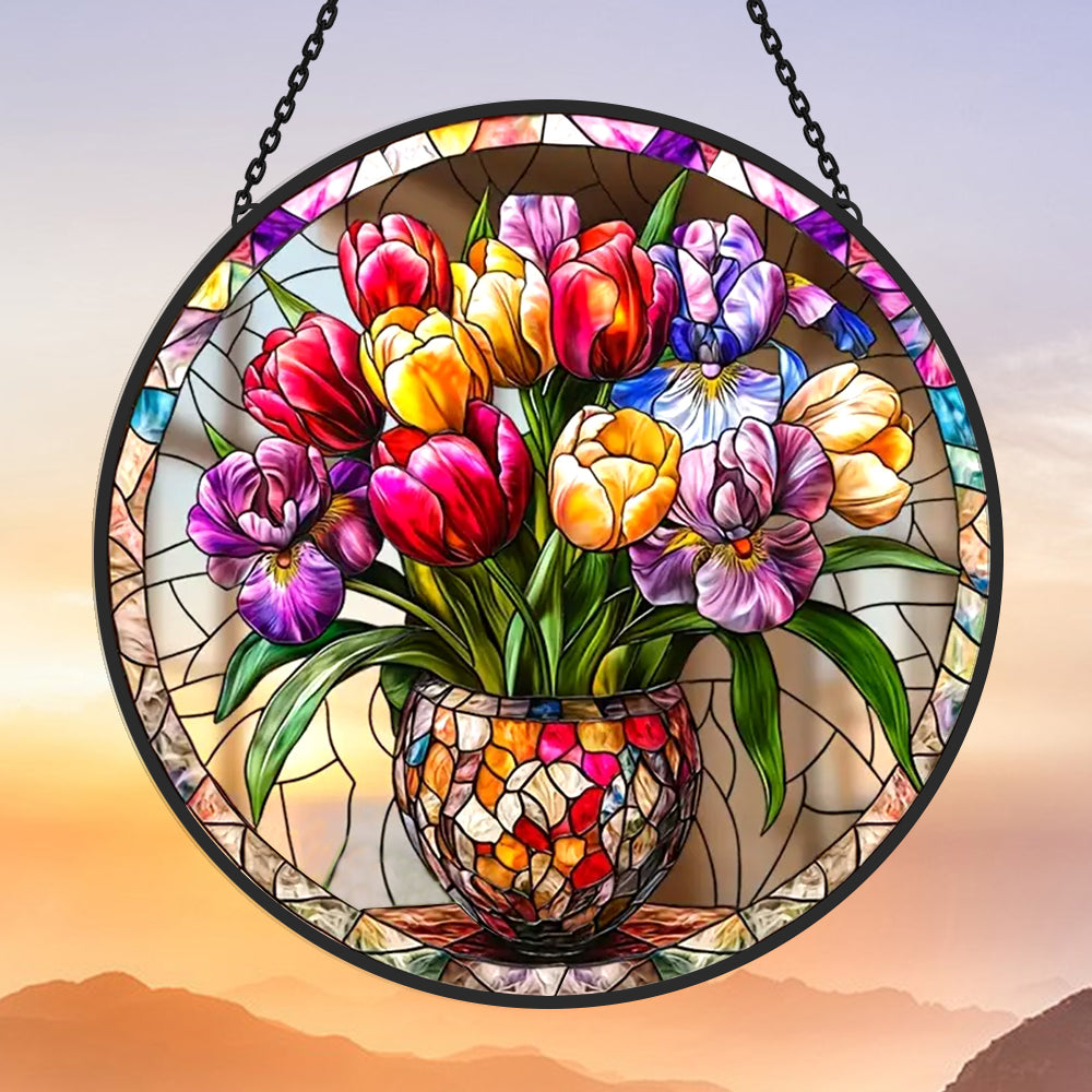 Glas-in-lood Zonvanger - Tulp