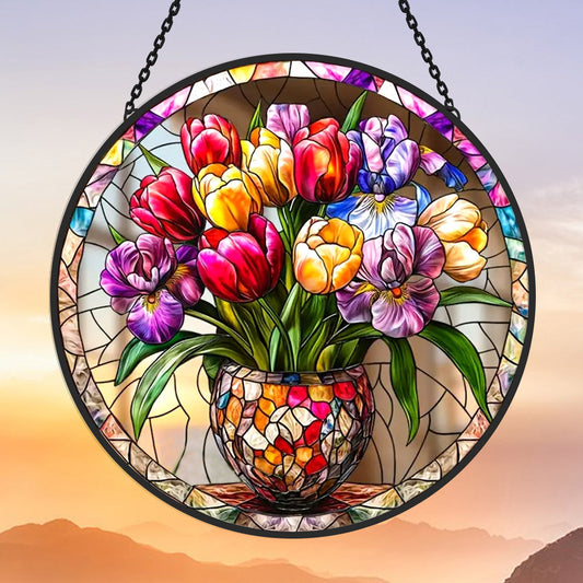 Glas-in-lood Zonvanger - Tulp