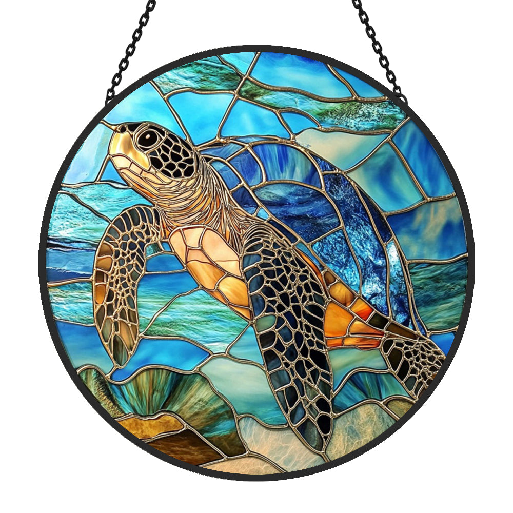 Glas-in-lood Zonvanger - Schildpad