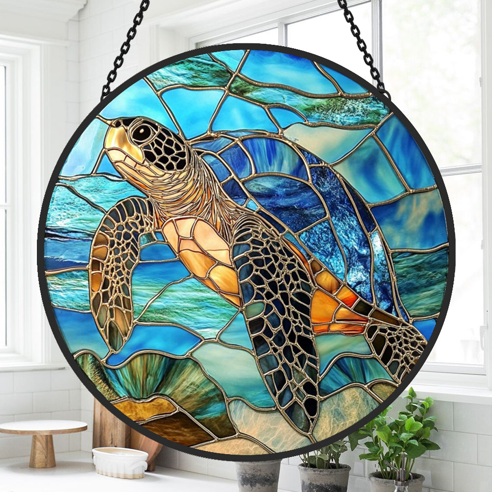 Glas-in-lood Zonvanger - Schildpad